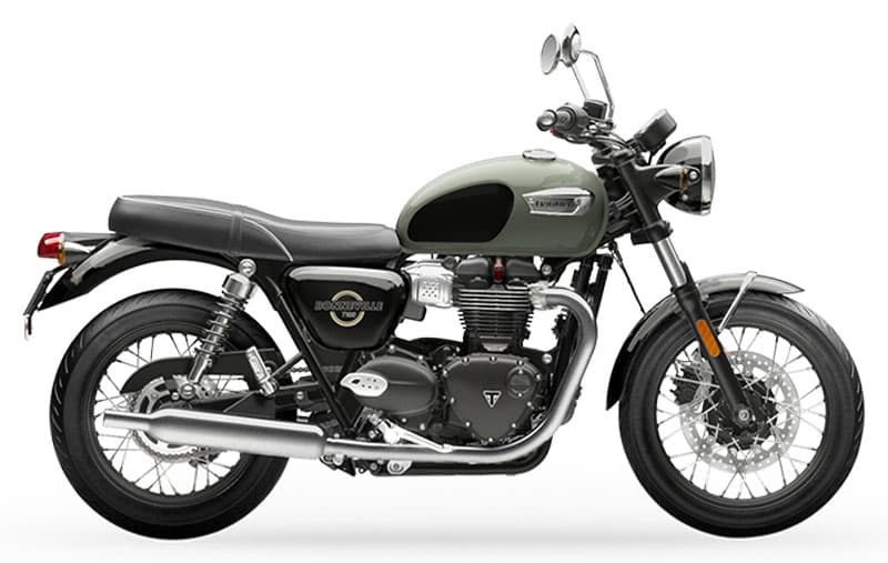 Triumph Bonneville T100 in Matte Khaki Green